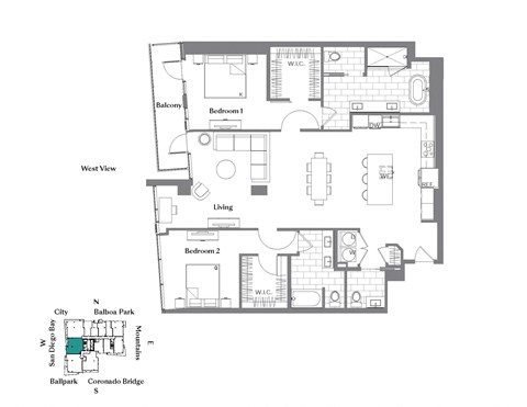 the typical floor plan of the renovated apartment